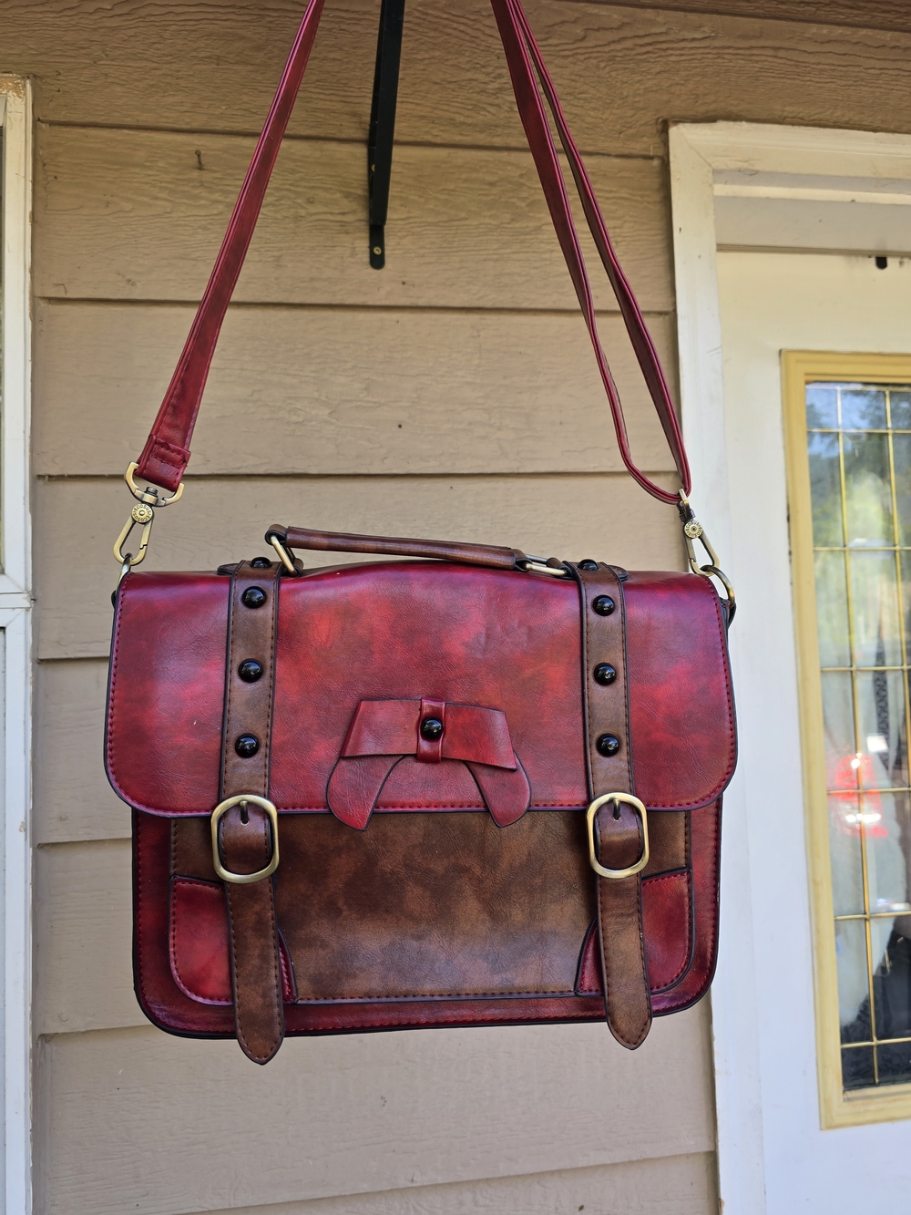 Ecosusi Vintage Style Vegan Leather Medium Messenger/Crossbody Bag